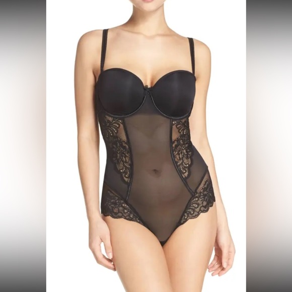 Le Mystere Black Sophia Convertible Underwire BODYSUIT NWT